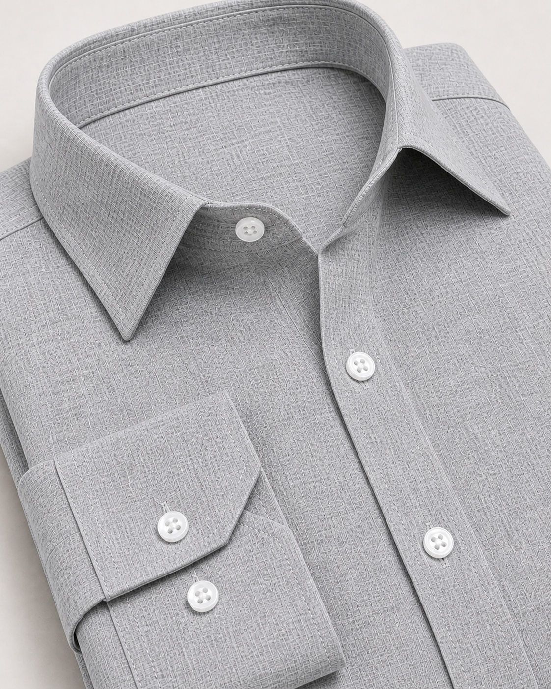 Mist Grey Linen Blend Shirt