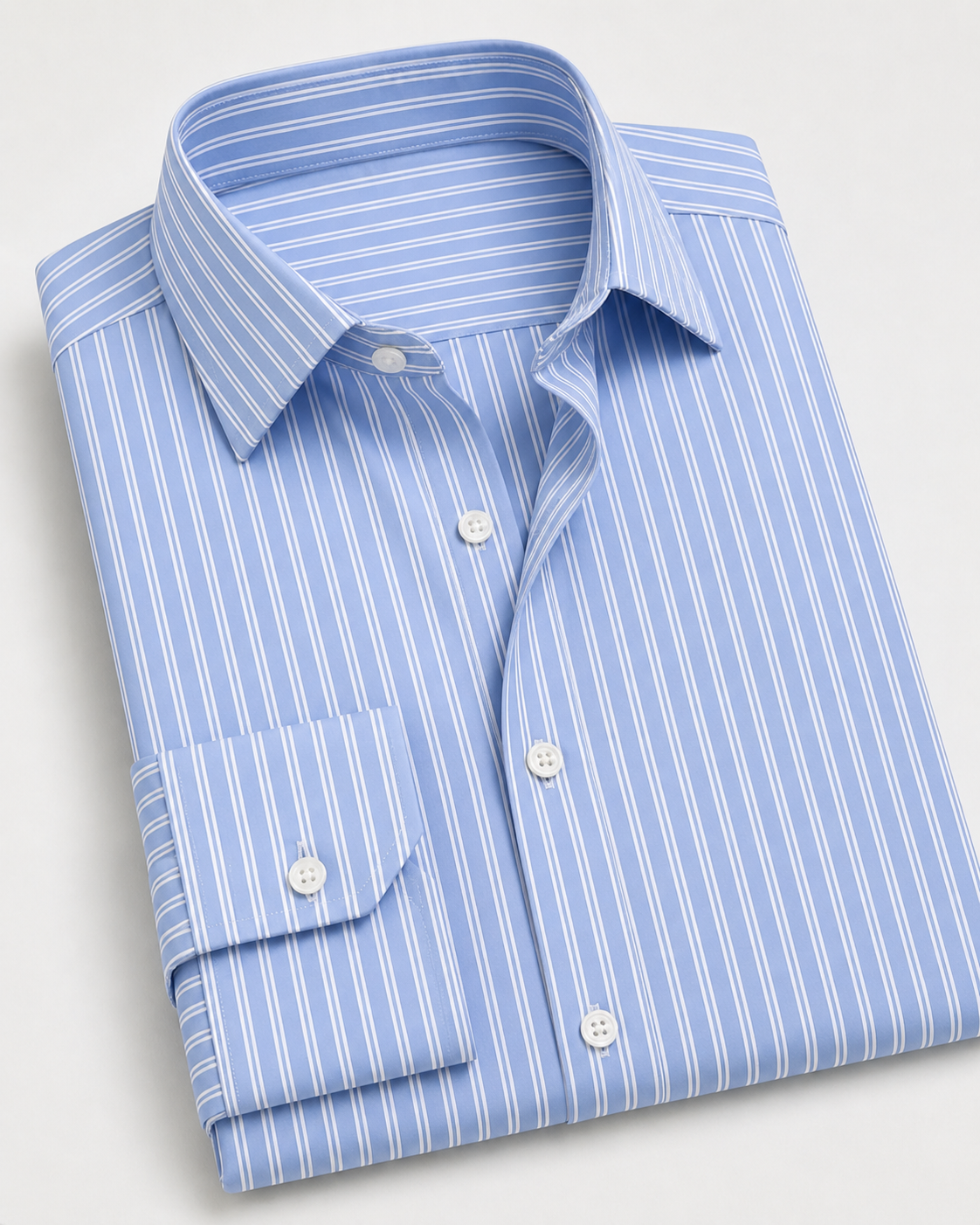 Sky Blue Pinstripe Tailored Shirt