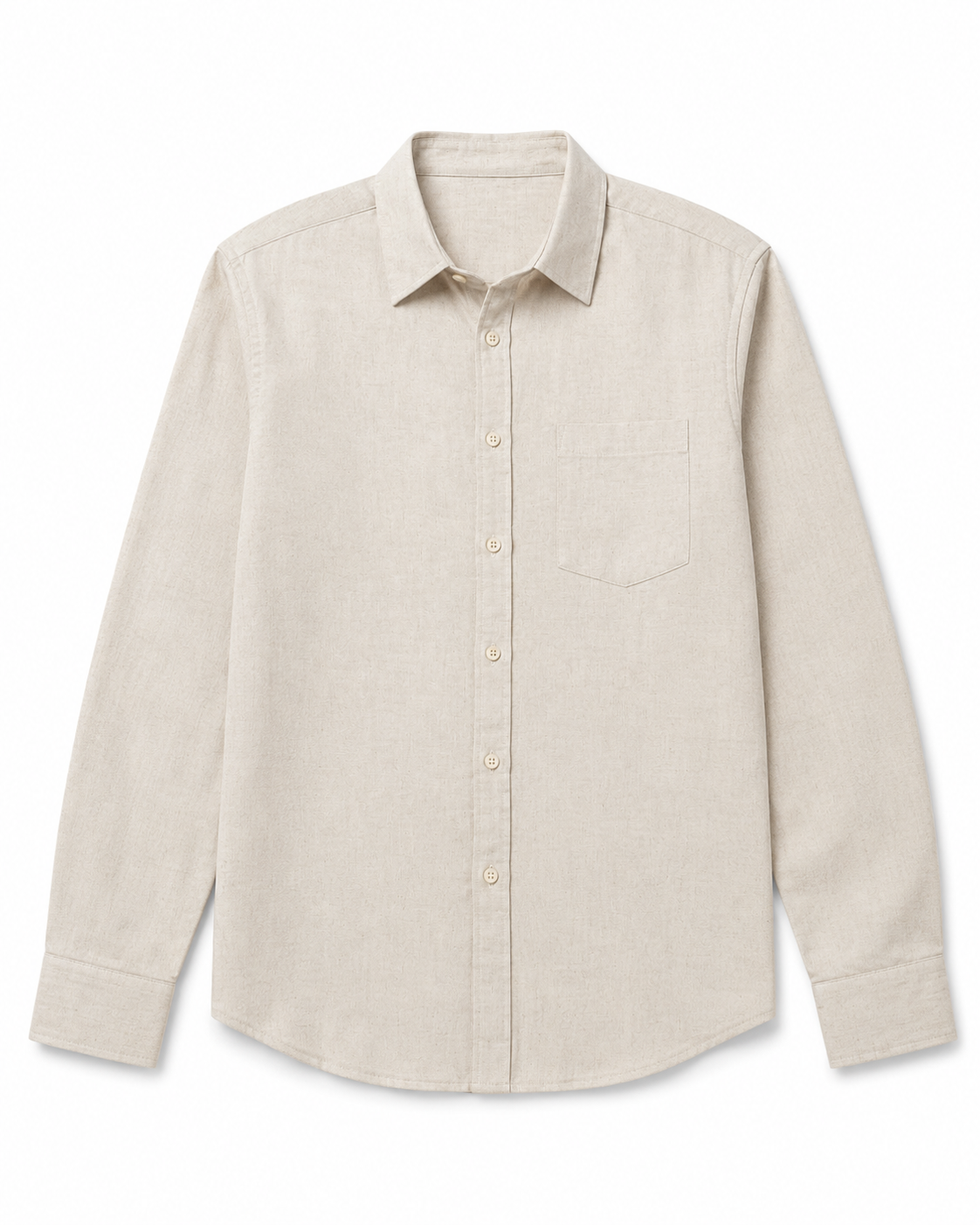 Sand Beige Linen Blend Shirt