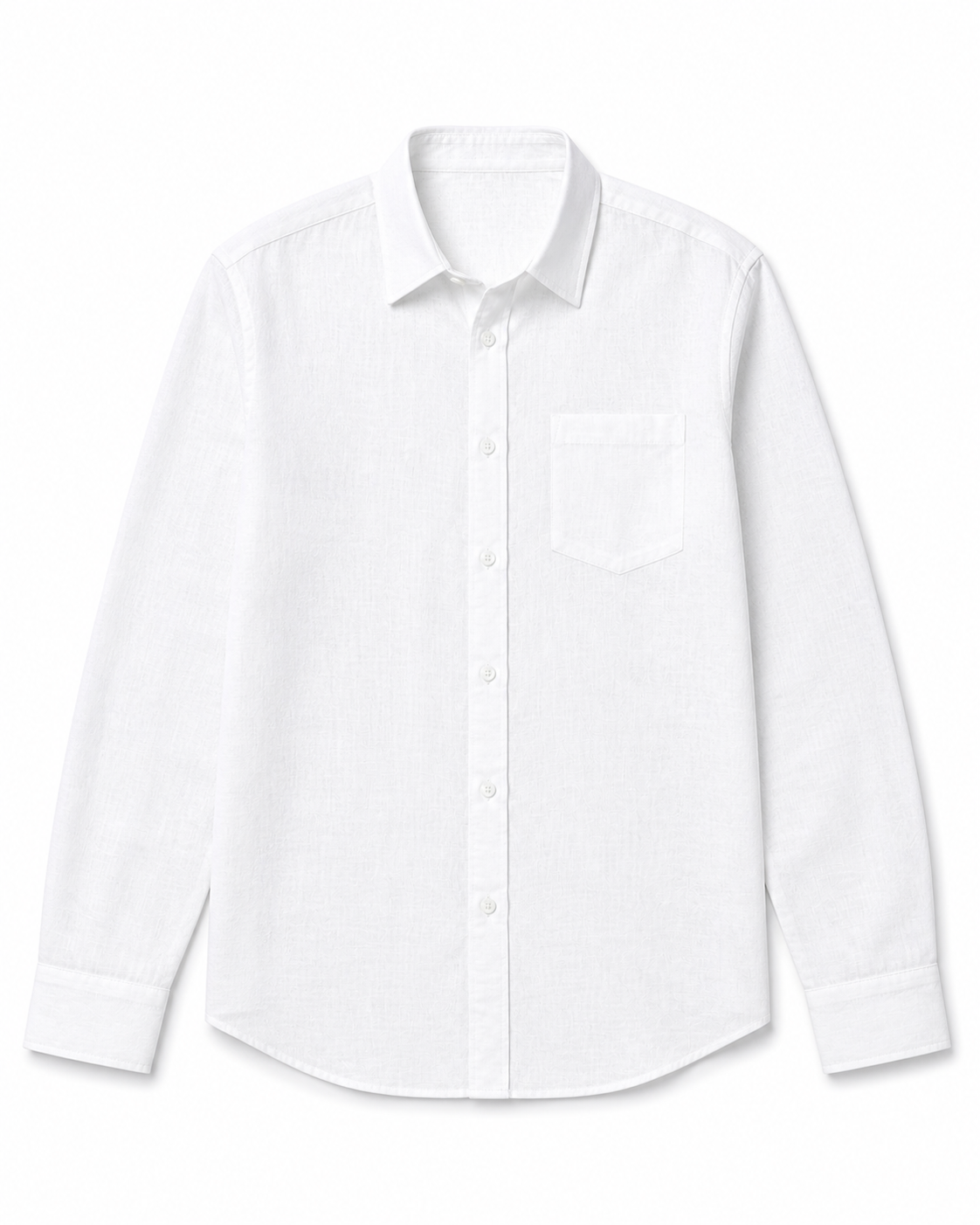 Pure White Linen Blend Shirt