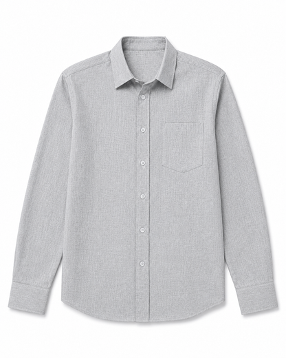 Mist Grey Linen Blend Shirt