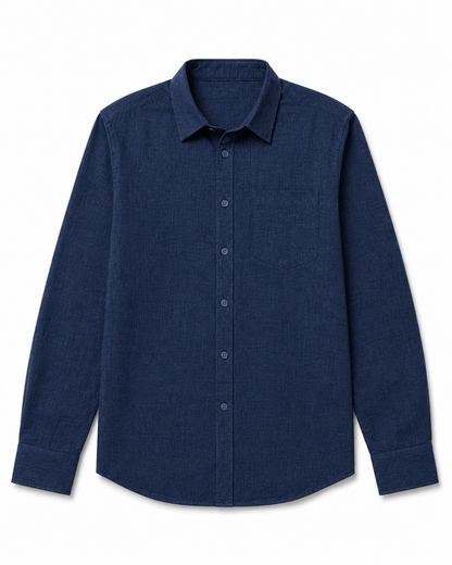 Midnight Navy Linen Blend Shirt