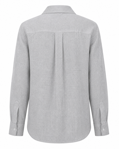 Mist Grey Linen Blend Shirt