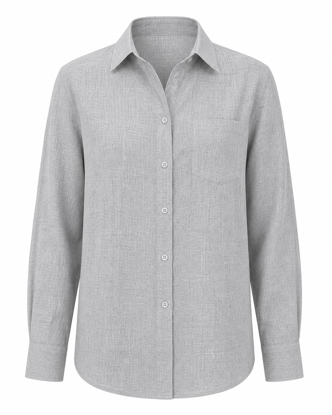 Mist Grey Linen Blend Shirt