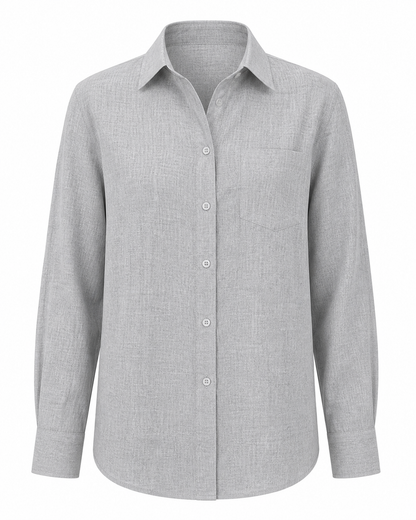 Mist Grey Linen Blend Shirt