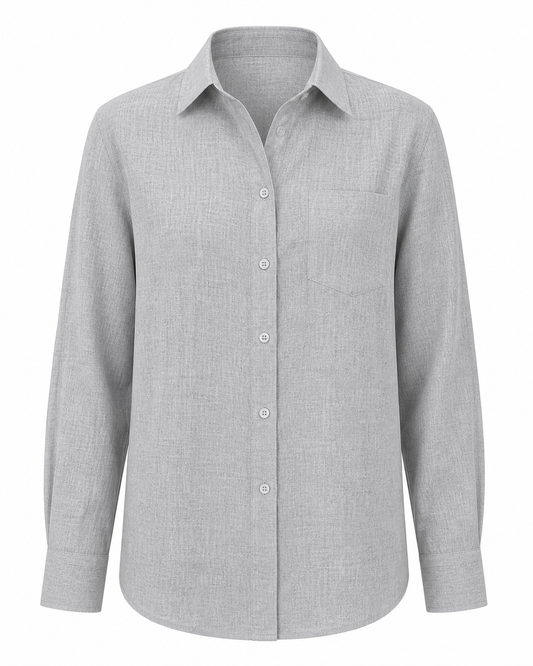 Mist Grey Linen Blend Shirt