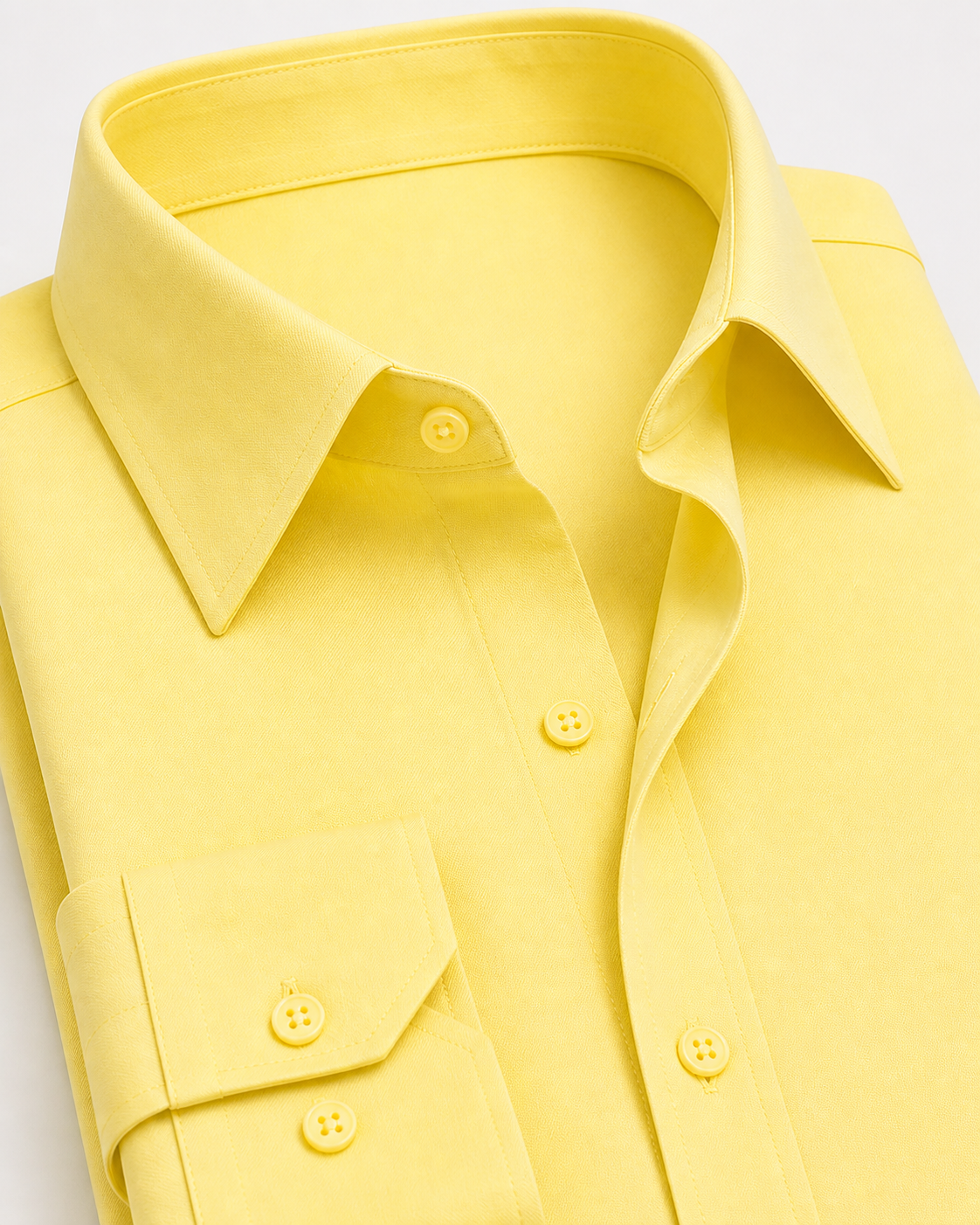 Soft Yellow Tailored Formal Shirt