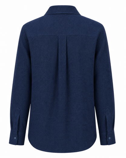 Midnight Navy Linen Blend Shirt