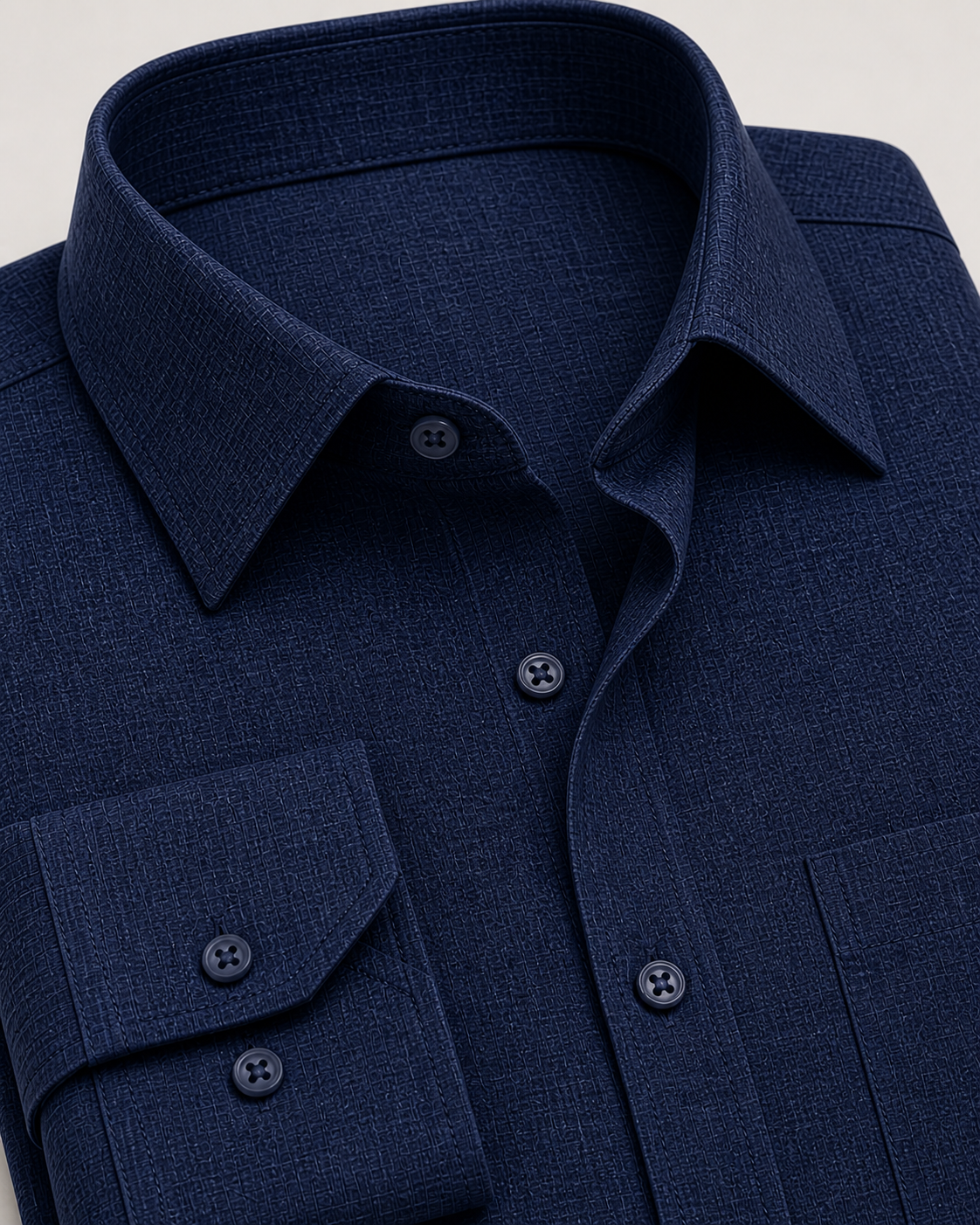 Midnight Navy Linen Blend Shirt