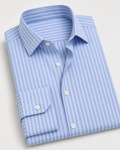 Sky Blue Pinstripe Tailored Shirt