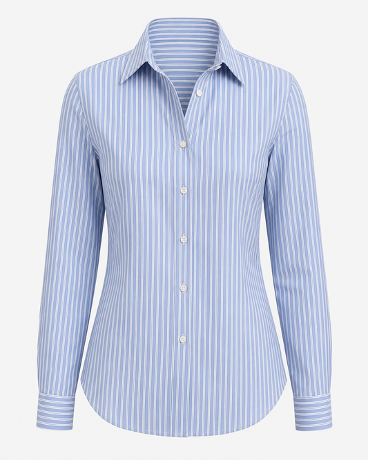 Sky Blue Pinstripe Tailored Shirt