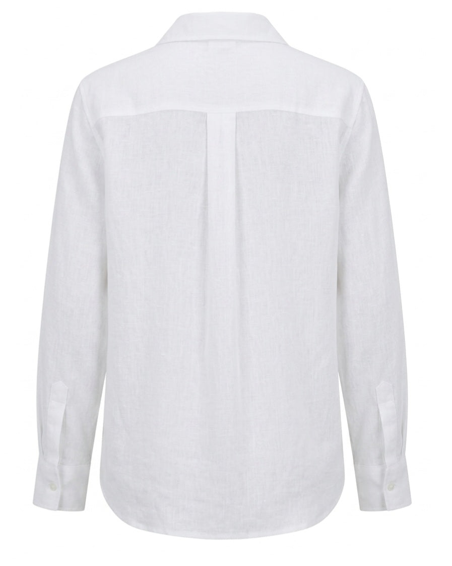 Pure White Linen Blend Shirt