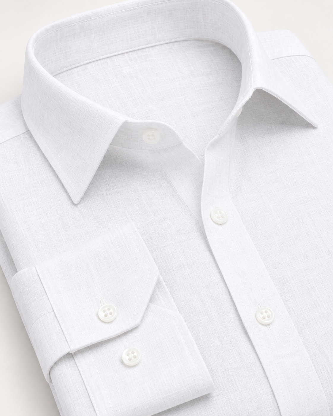 Pure White Linen Blend Shirt