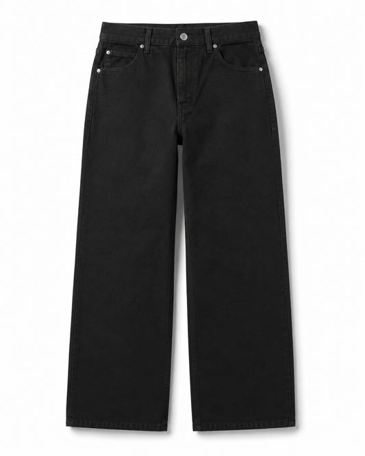 Noir Flow Wide Denim