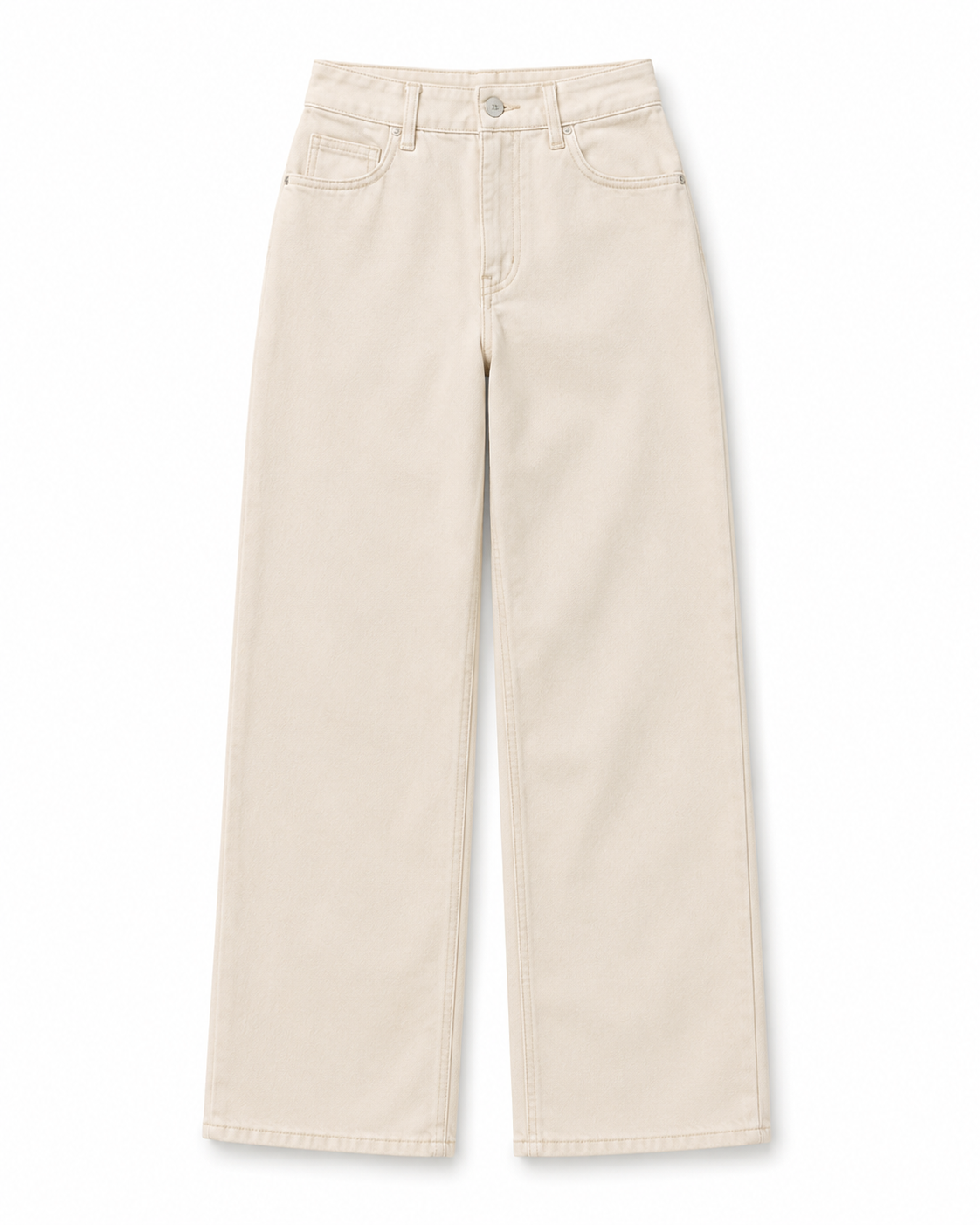 Ivory Wide Leg Denim