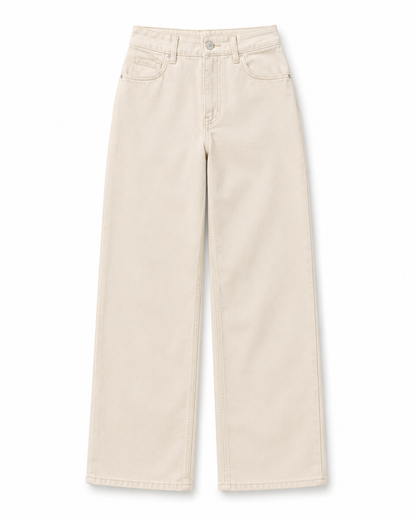Ivory Wide Leg Denim