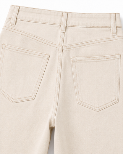 Ivory Wide Leg Denim